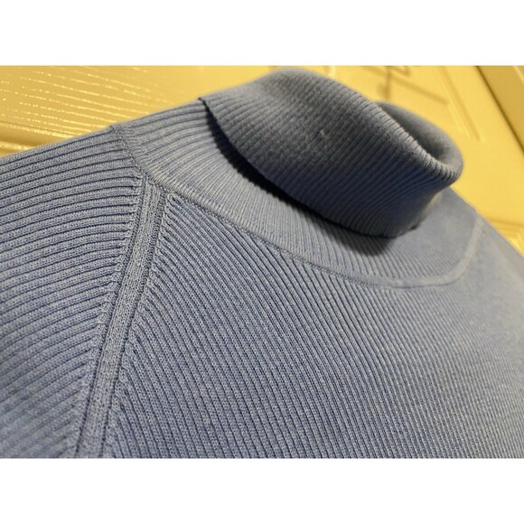 Vintage J Crew Y2K Womens Blue Cotton Ribbed Knit Sweater LS Turtleneck Classic - Picture 9 of 12